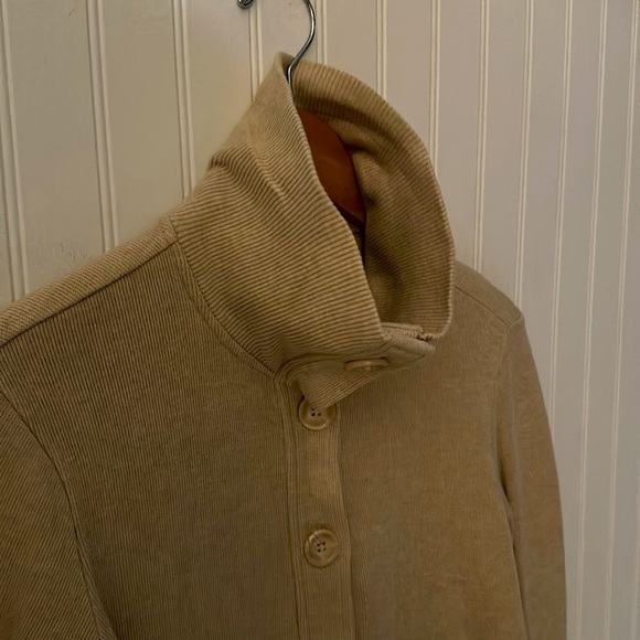 Basic Editions Tan Cardigan sz Small - Picture 14 of 15